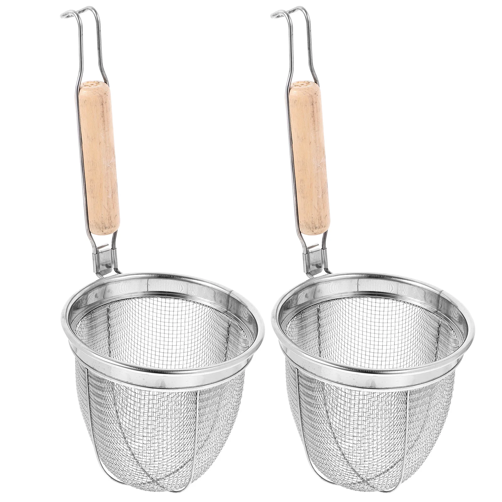 

2Pcs Stainless Steel Multifunctional Mesh Colander Noodle Strainer Kitchen Gadget for Home Restaurant Mesh Strainer