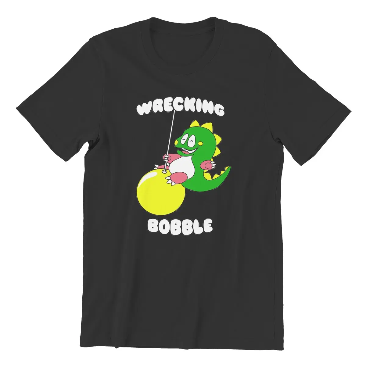 Wrecking Bubble Bobble 80s classic nostalgia computer game cute dragon Retro videogames Big Size printed t-shirt for men