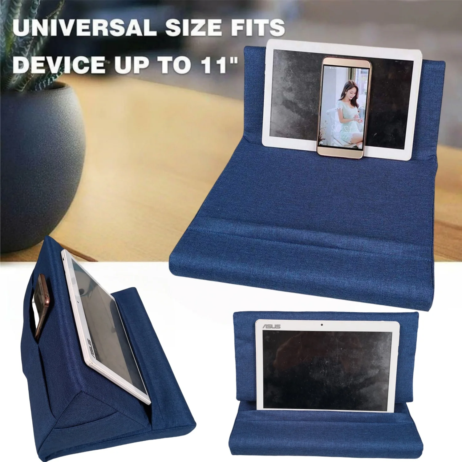 

Phone & Tablet Pillow Stand Soft Carton Pad Holder for Lap Bed Desk Floor Multi-Angle Tablet Support for IPad Tablets Book Phone