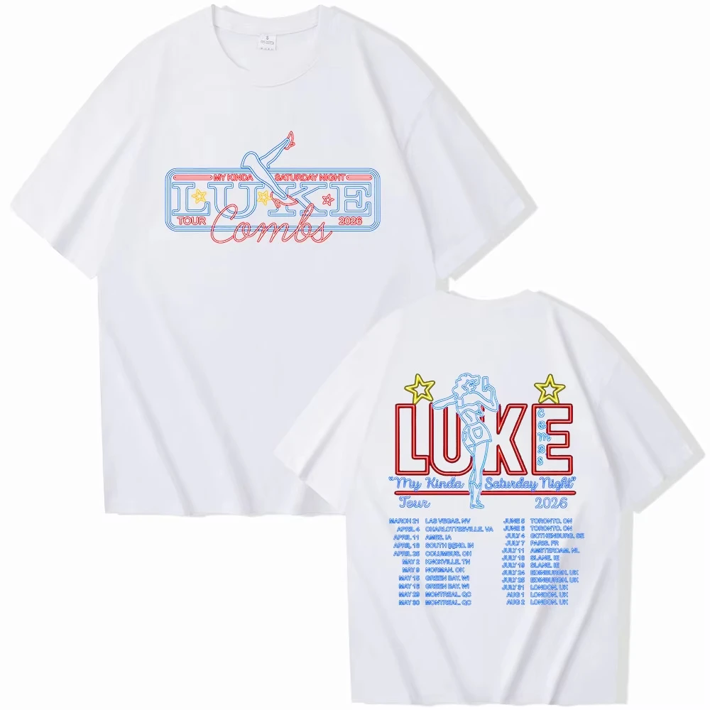 Luke Combs 2026 Tour T-shirts Men's Clothing Women's Luxury Short-sleeved Comfortable Casual T-Shirt Gifts Summer T Shirt