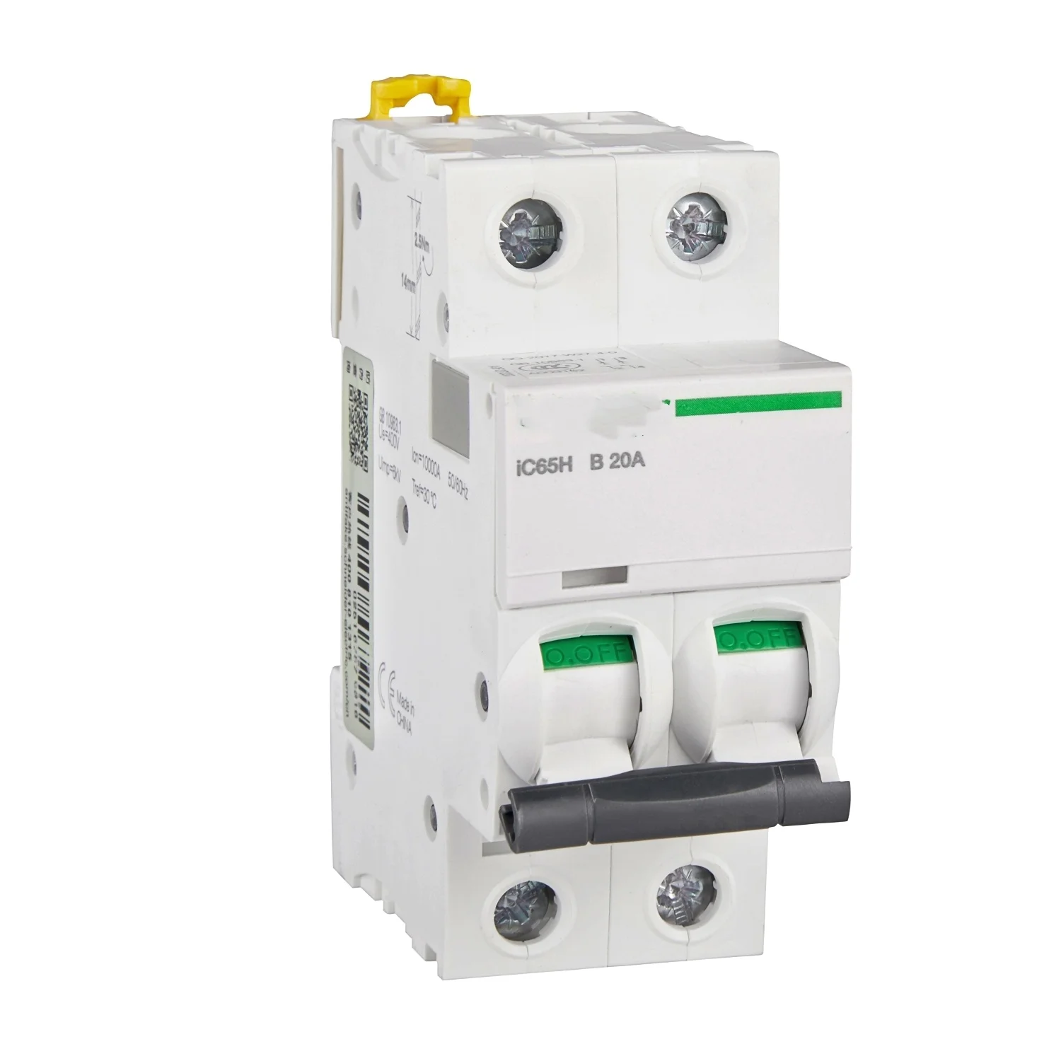 

IC65H 2P B20A A9F27220 2P | 20A | B | 10KA IC65 miniature circuit breaker