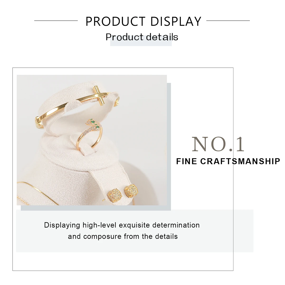 Body Velvet Jewelry Display Busts Humanoid Neck/Chest (Necklaces/Earrings), Soft Velvet Anti-Scratch, Lightweight Paper Core