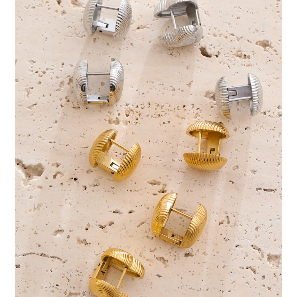 Yhpup 14*14 مللي متر الحد الأدنى الفولاذ المقاوم للصدأ جولة القلب على الوجهين هوب أقراط اليومية تنوعا ارتداء موضة حلية مجوهرات هدية