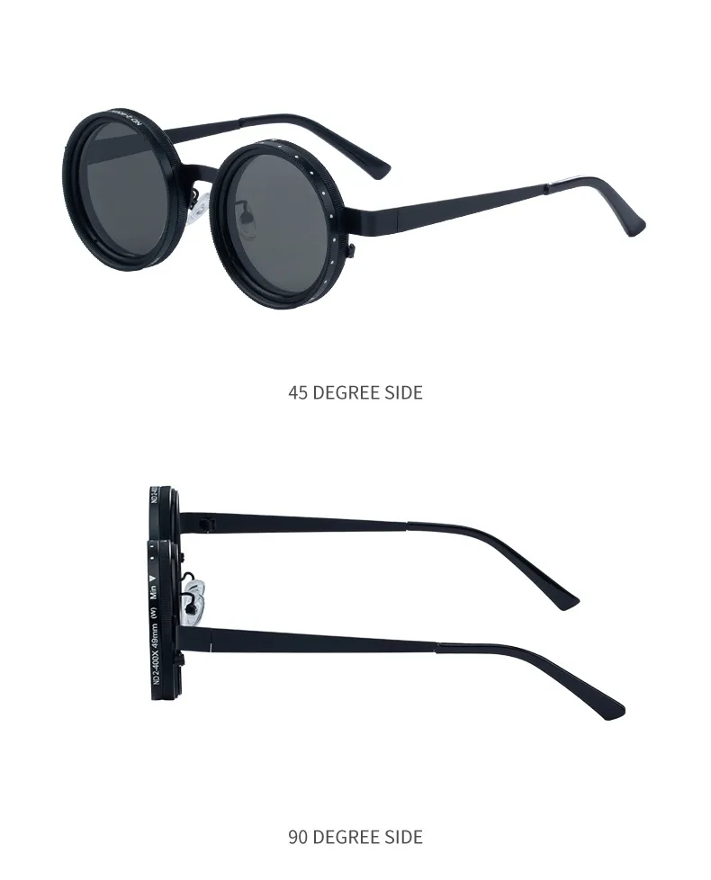 Polarisierte Runde Steampunk ND9 Verstellbare Dimm-Sonnenbrille für Herren 2026 Luxusmarke Punk Angeln Blendschutz Fahr-Sonnenbrille – Detail 17