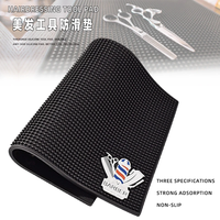 Barber Station Mat Cushion Non-slip Black Pad Hairdress Organizer for Clippers Scissors Trimmers Brushes Storage Tool