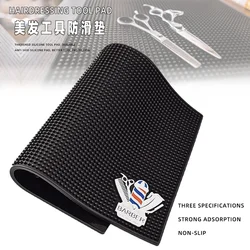Barber Station Mat Cushion Non-slip Black Pad Hairdress Organizer for Clippers Scissors Trimmers Brushes Storage Tool