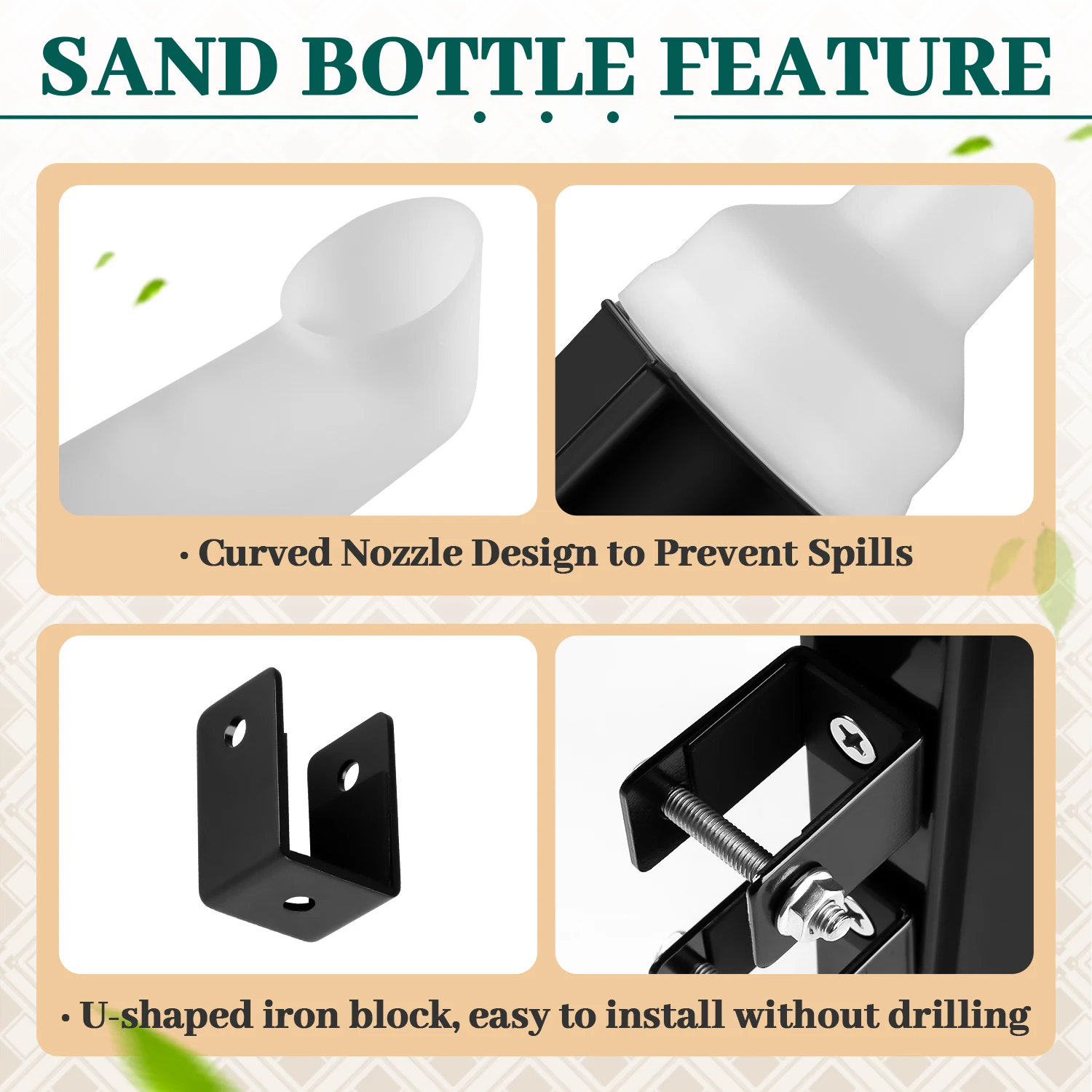 Golf Cart Non Drilling Sand Bottle for EZGO Club Car YAMAHA  turf filling with Anti Rattle Bracket