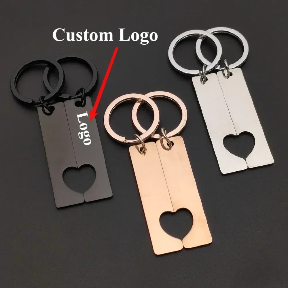 

Mirror Polished Pendant Metal Car Keychain Engraved Trendy DIY Mobile Phone Number Anti-Lost Keyring Key Chain Ring Portable