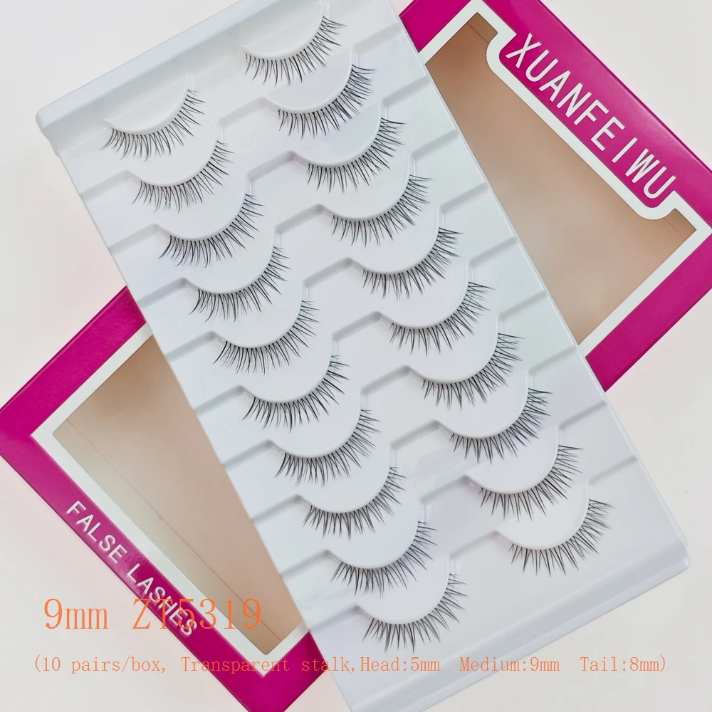 Xuanfeiwu ナチュラル ノーメイク ライトメイク ヌードメイク デイリー 透明ステムまつげ ワンピースストリップつけまつげ インフルエンサー仕事 メイクアップで使用可能 自己移植まつげ