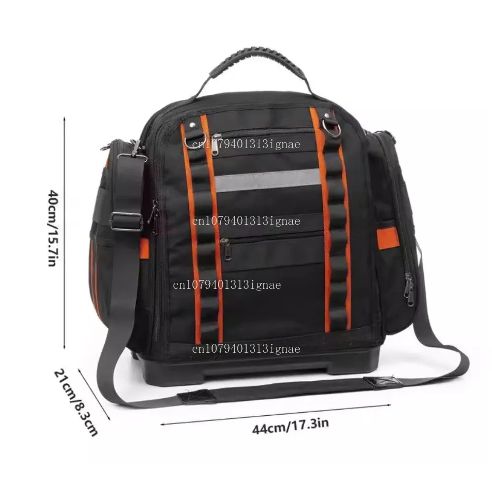 

All-in-One Tool Backpack System, Wear-Resistant Carry Bag with Multiple Compartments, Professional Equipment Organizer