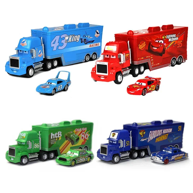 Disney Cartoon Toys Cars Lightning McQueen Truck Ackson Storm Uncle Mack Diecast Lorry Trailer Model Children Birthday Gifts