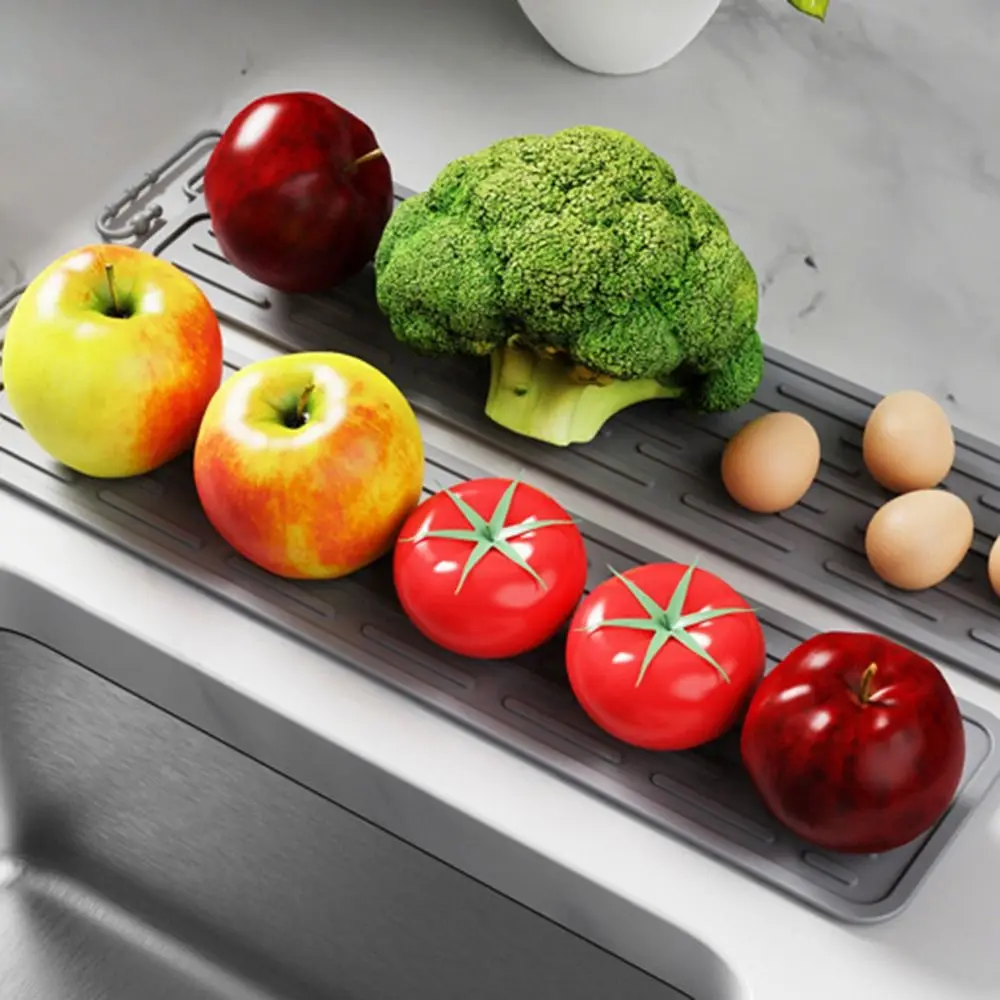 Washable Long Non-slip Mat Sink Water Prevent Multifunctional Kitchen Countertop Insulation Mat Bundle Design Dish Drying Pads