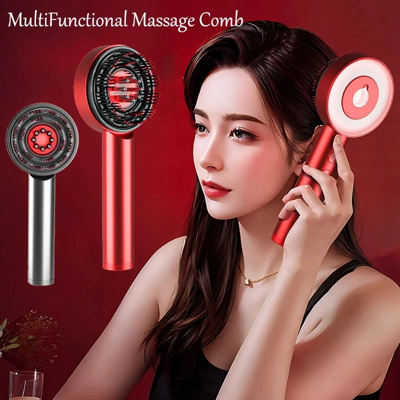 3 Mode Electric Massage Comb Portable Infrared Therapy Comb Hair Follicles On The Heads Essence Oil Applicator