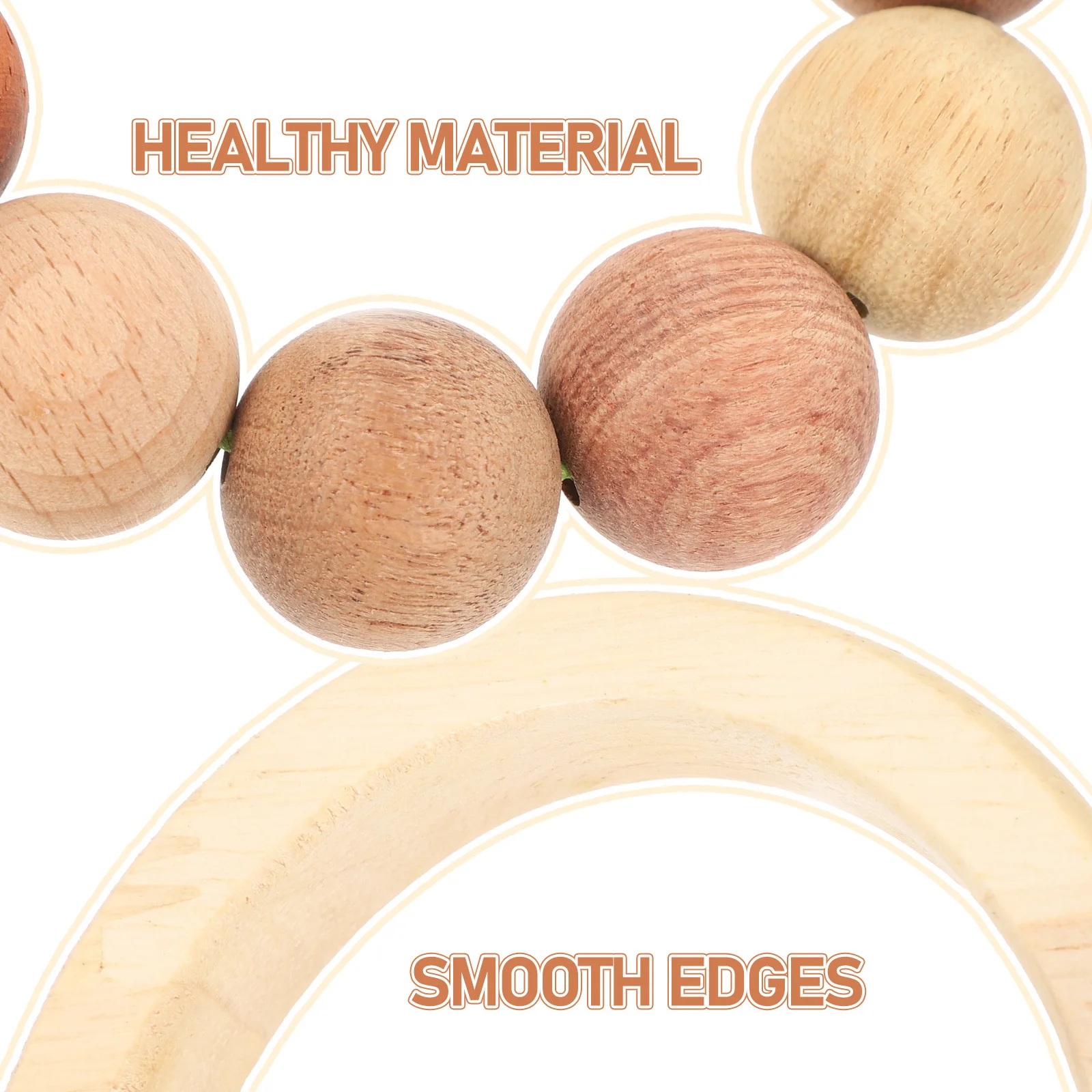 Chocalho de madeira para bebês, engraçado, educacional, agarrar, brincando infantil, aprendizagem, superfície macia, portátil, som de chocalho para recém-nascidos