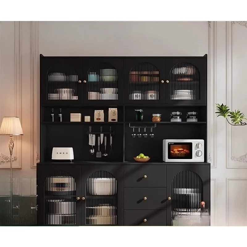 Solid wood living room dining side cabinet wine cabinet integrated high cabinet against the wall large capacity cupboard locker