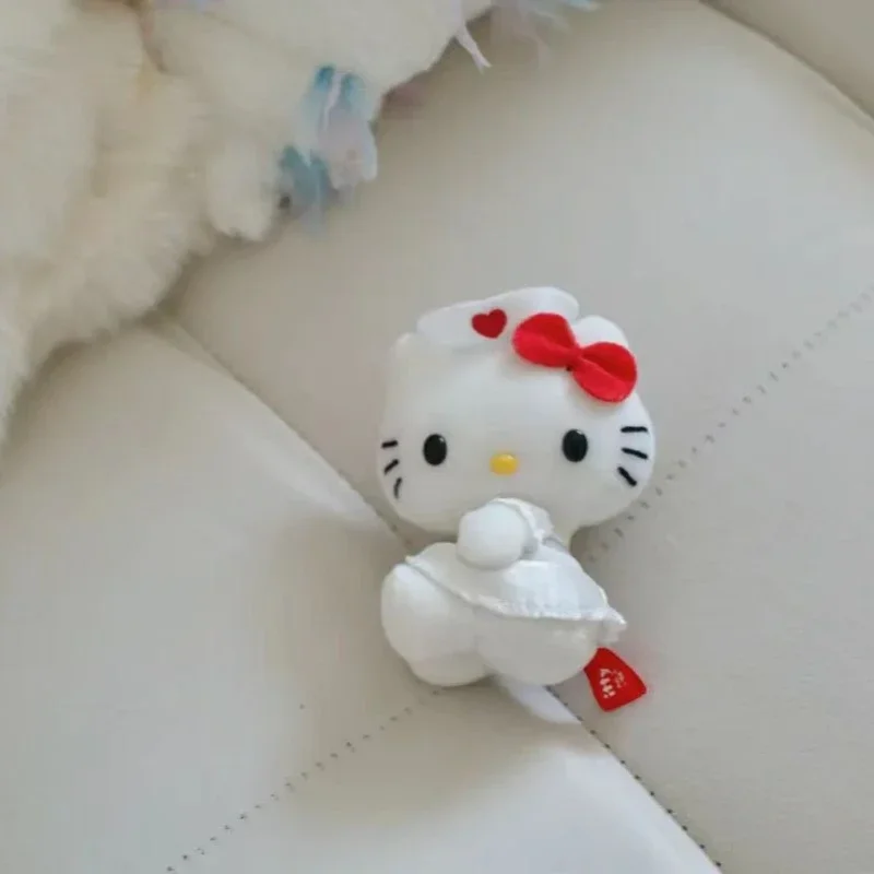 Novo estilo sanrio olá kitty boneca de pelúcia dos desenhos animados anime bonito enfermeira kitty crianças boneca chaveiro mochila pingente moda presentes do feriado