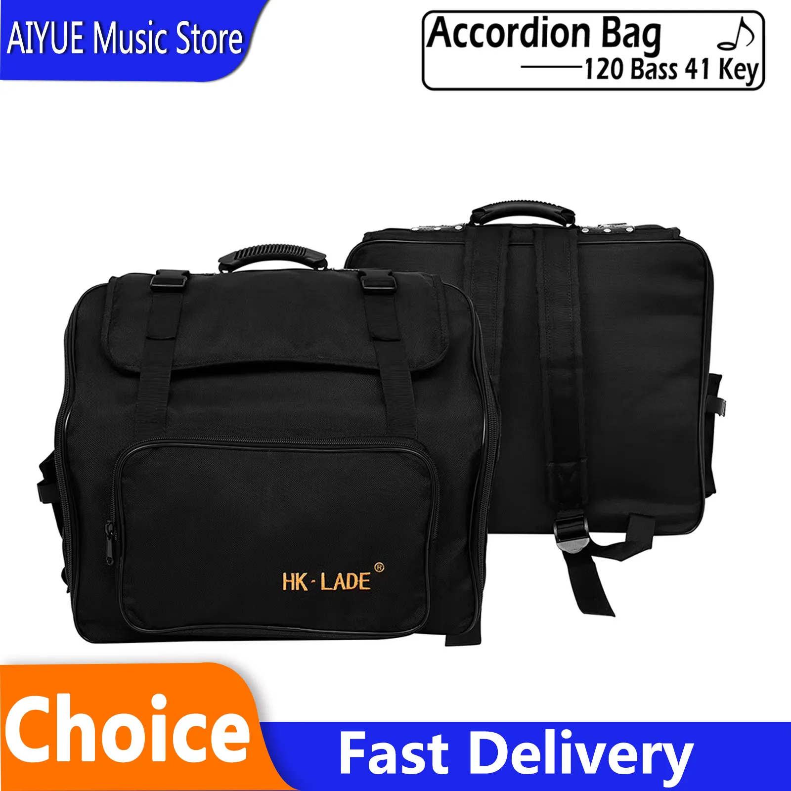SLADE Accordion Bag 41 Keys 120 Bass Black Cotton Oxford cloth Waterproof Bag Professional Keyboard Musical Instruments Parts
