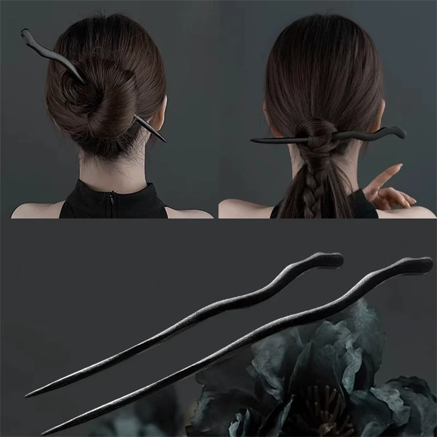 

New fashionable retro wooden hairpin hairpin headdress handmade wooden headdress hair accessories women's jewelry