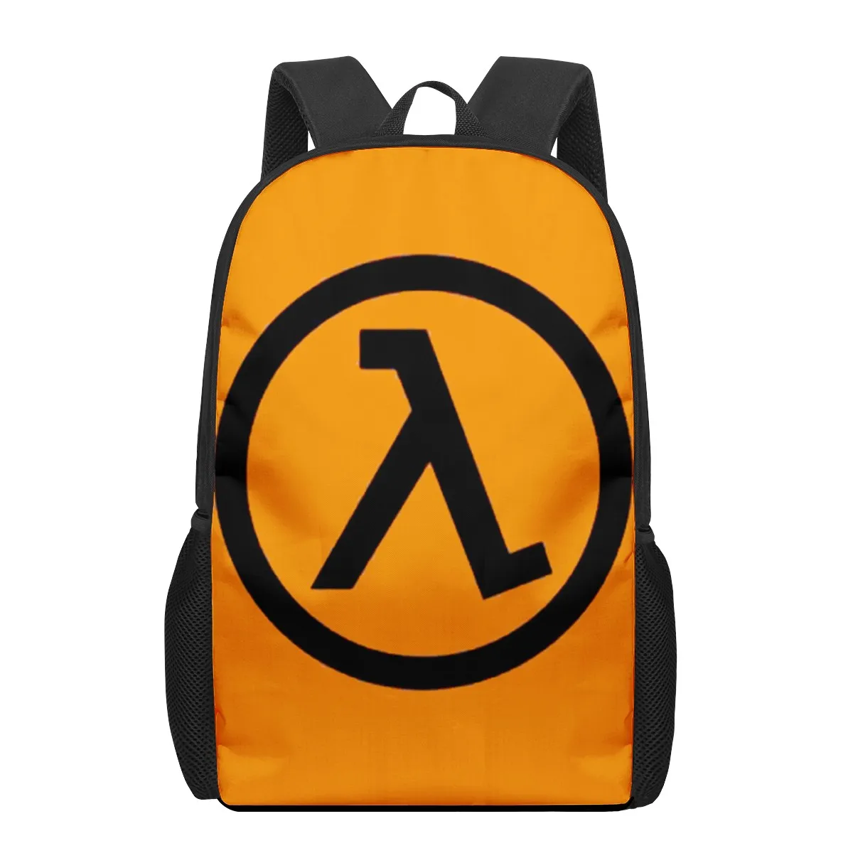 Half Life Game Print School Bags para meninas e meninos adolescentes, mochilas infantis casuais, mochila de grande capacidade