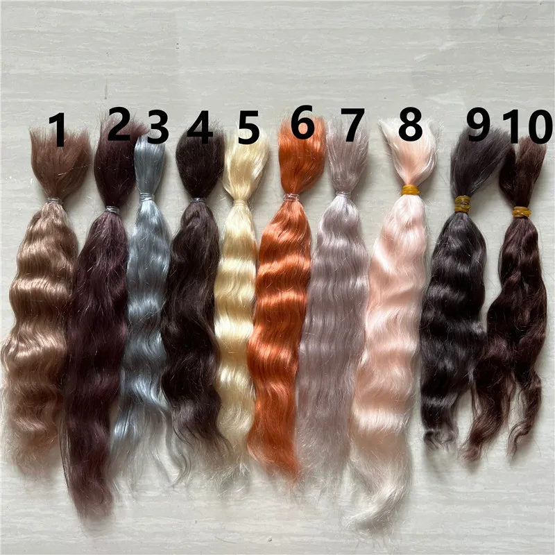 10 Colors Pure Mohair for Reborn Baby Doll Brown Grey Pink Colors Mohair for DIY BJD OB11 Dolls Hair Wigs Accessory