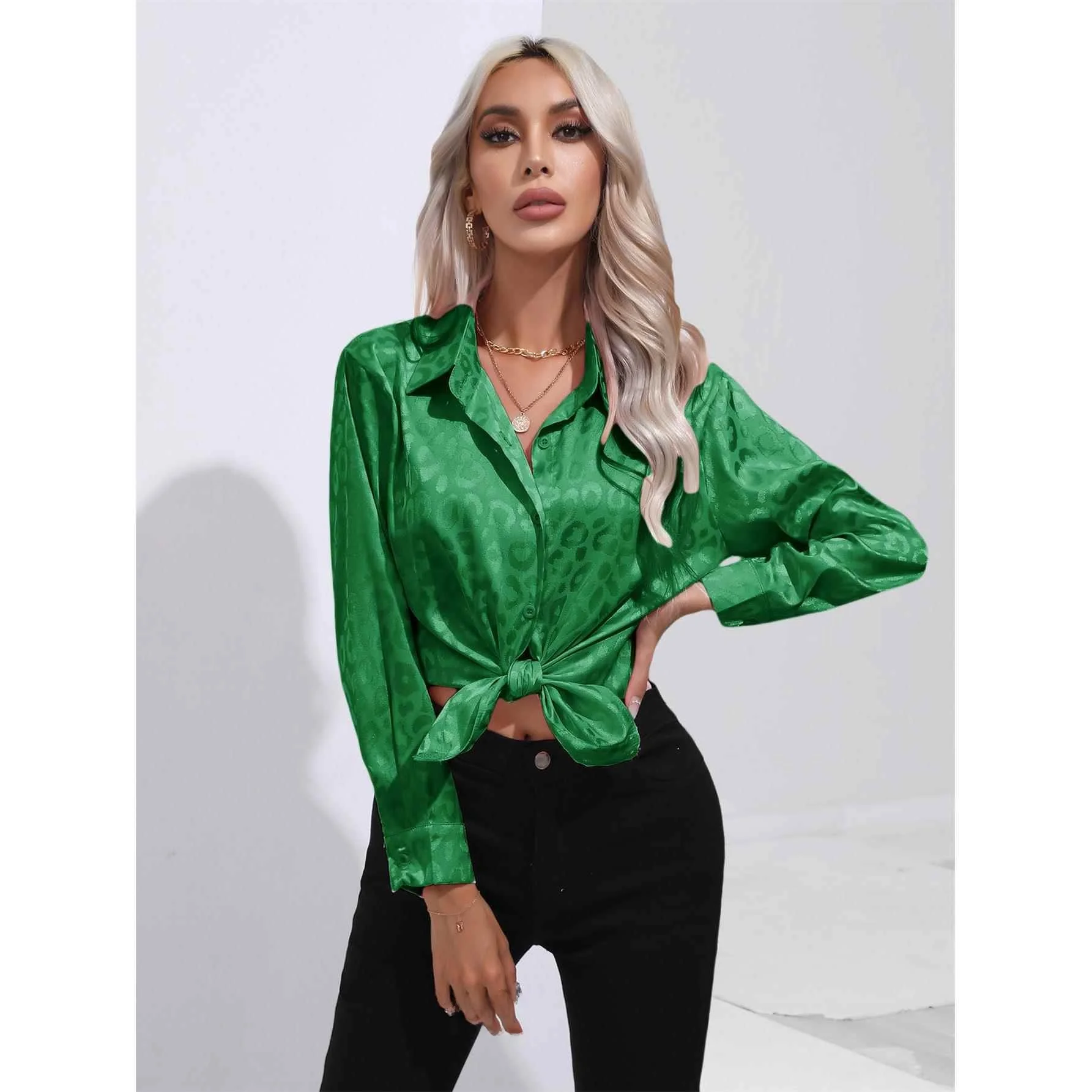 

New SVE Long Silk Imitation Women's irt Satin Clothing Ele Faionable for Middle-Aged And ly Women