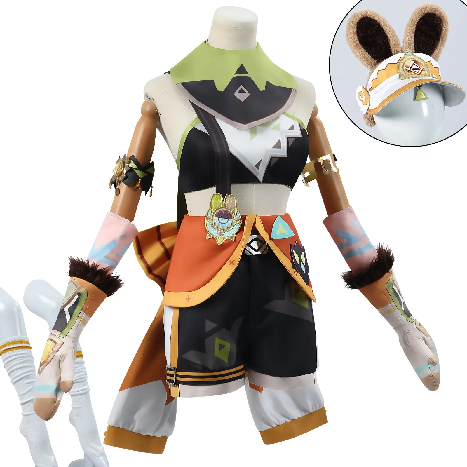 Genshin impacto kachina cosplay traje headwear chapéu cauda roupas acessórios natal carnaval role play uniforme feminino meninas