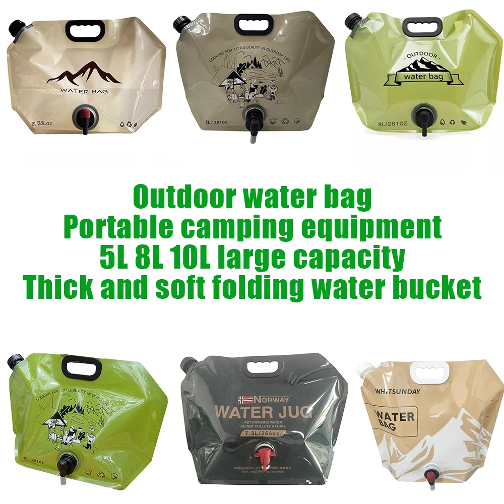 

Outdoor water bag portable camping equipment 5L 8L 10L large capacity thick soft foldable water bucket