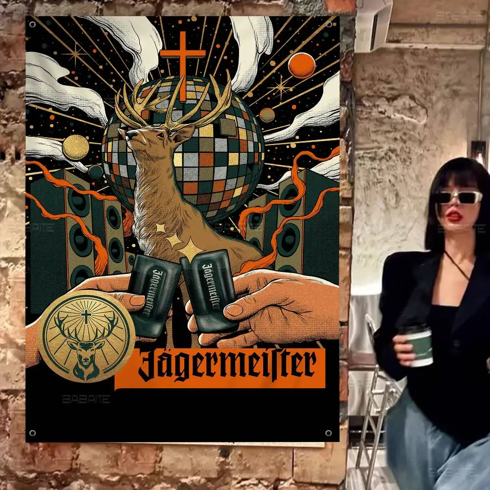 J-Jagermeister Anime Classic Movie Printed Large Flag Art Science Fiction Room Home Decor Decor Banner