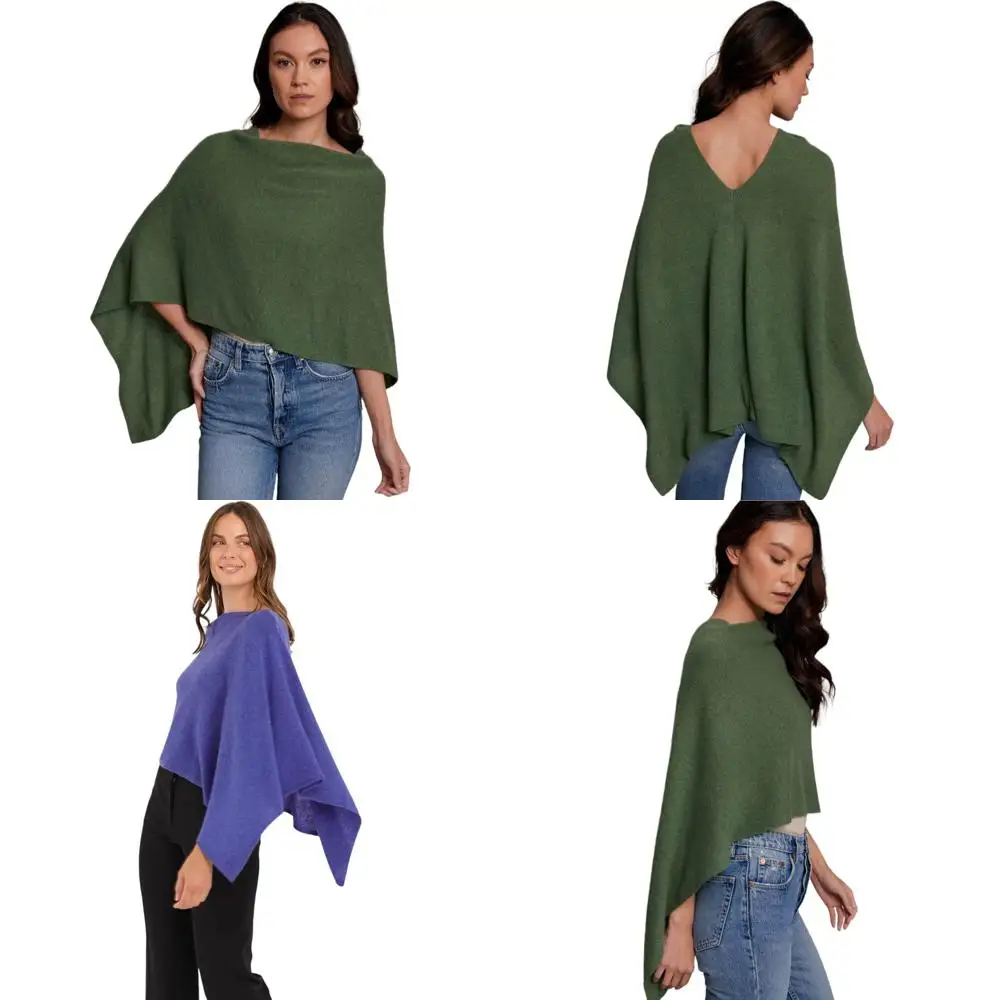 

100% Cashmere Luxe Poncho - Lightweight, Soft, Cozy Dress Topper - Versatile Cashmere Wrap - Perfect Gift for Her