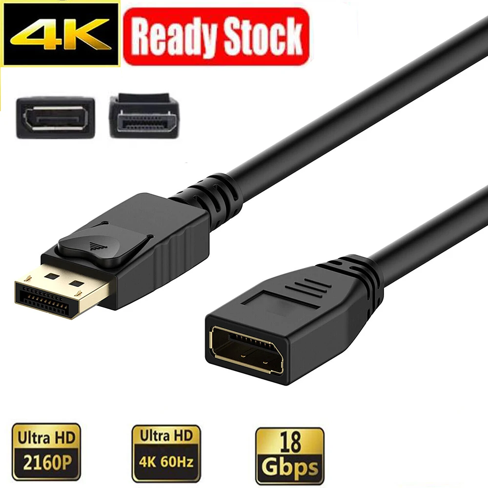 DP Extension cable Dp male to DP female extension cord 4K 60Hz Displayport Extension cable 2K 144Hz  Displayport Port Saver