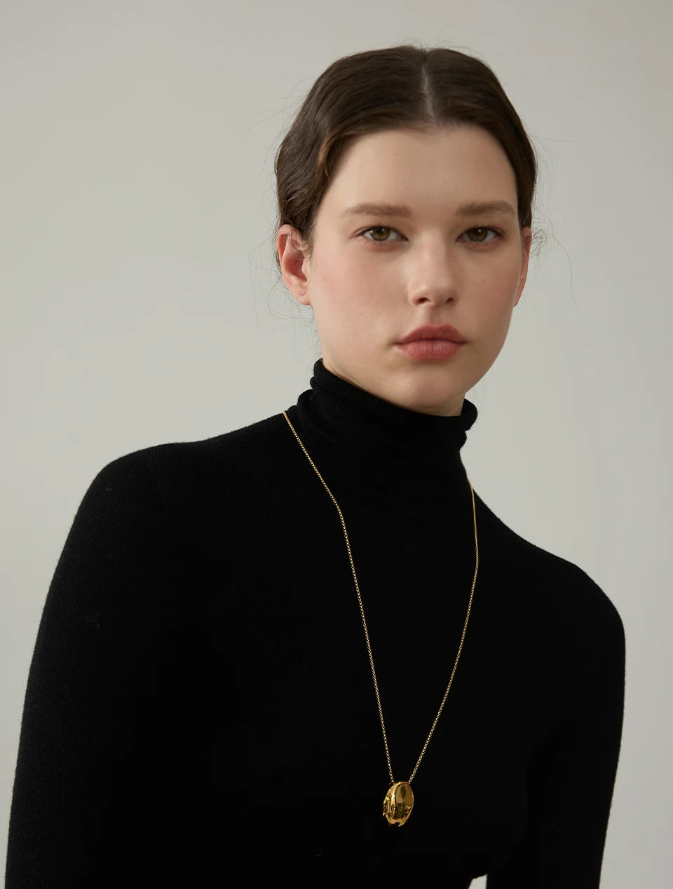 Yhpup 70 cm minimalistische lange Unisex-Pullover-Kette, Schmuck, 316l-Edelstahl, ovaler Anhänger, Halskette für Männer und Frauen, wasserdicht – Detail 1
