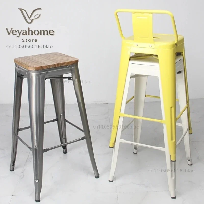 Stackable Metal Bar Stools  Counter Height Bar Chairs 24-Inch Indoor/Outdoor Barstools for Home and Patio