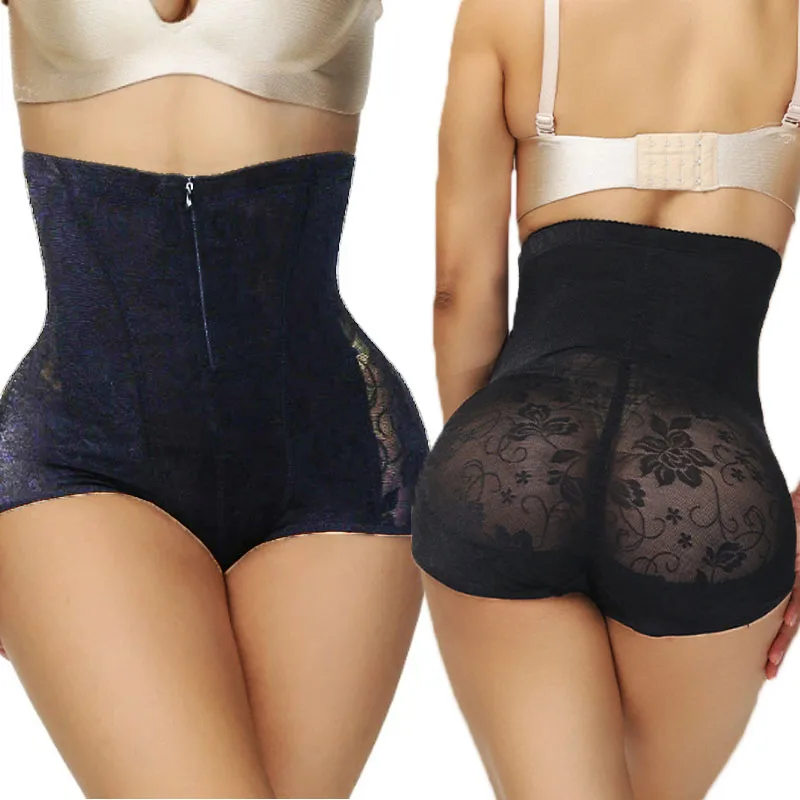 

GUUDIA 5XL Body Shaper Panties Tummy Control Hook Zipper High Waist Cincher Waist Trimmer Panties Shapewear Lace Butt Lifting
