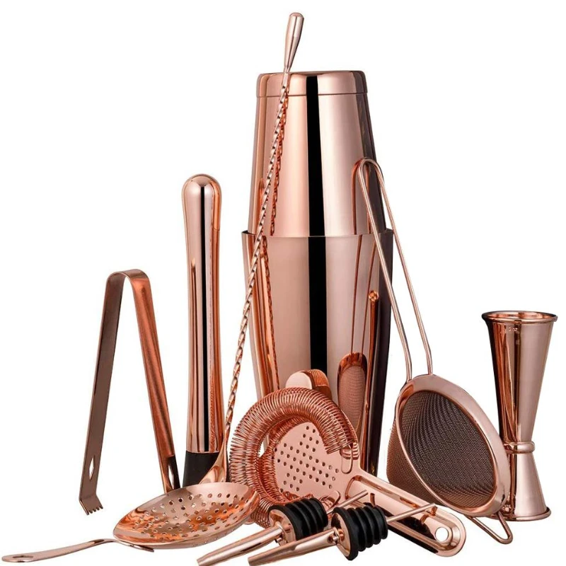 

Bartender Kit Rose Golden Cocktail Shaker Set 11-Piece Home Bar Tools Set Stainless Steel Tumbler Bartending Kit