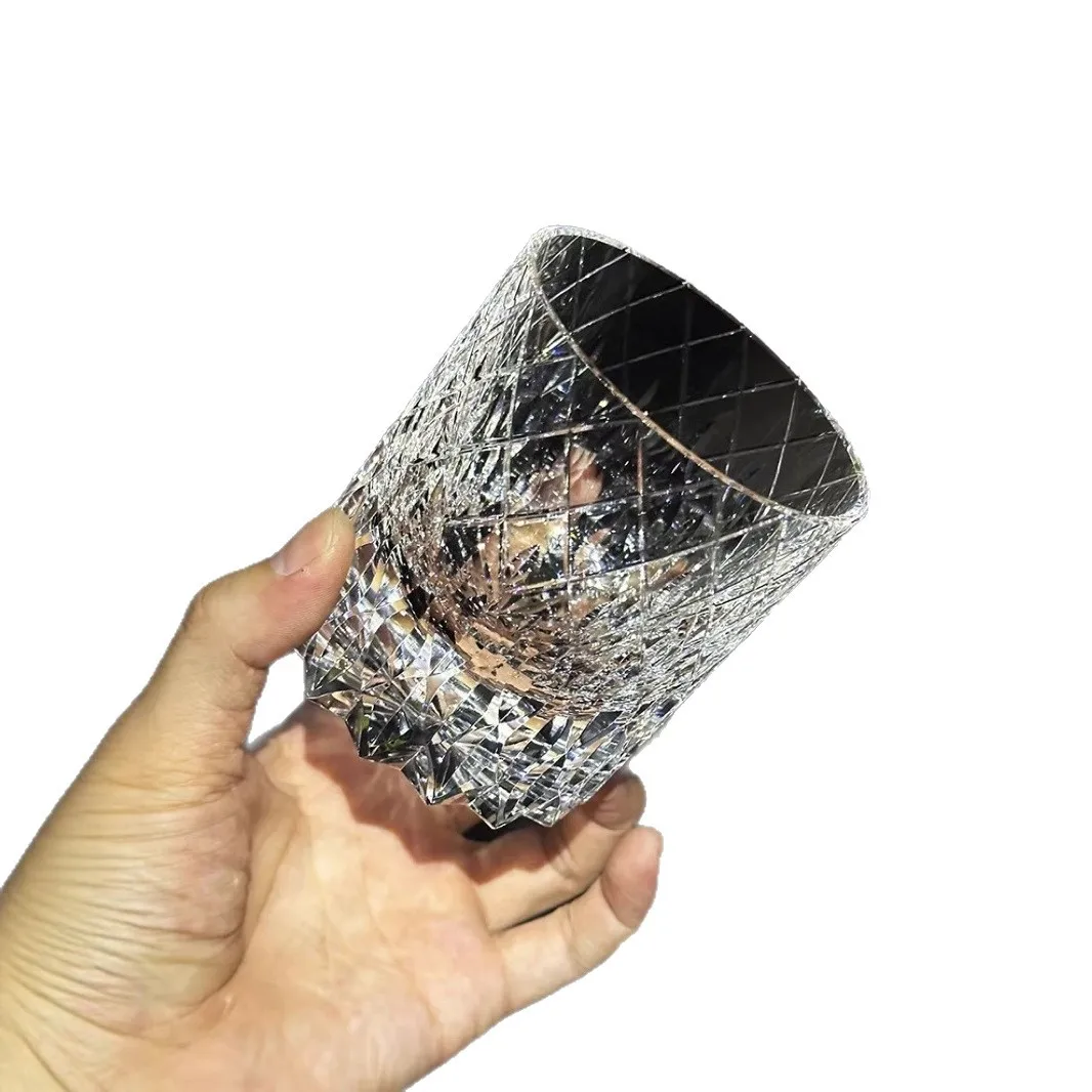 

High value ins wind transparent glass crystal cup whiskey glass bar KTV spirits foreign wine cup glass