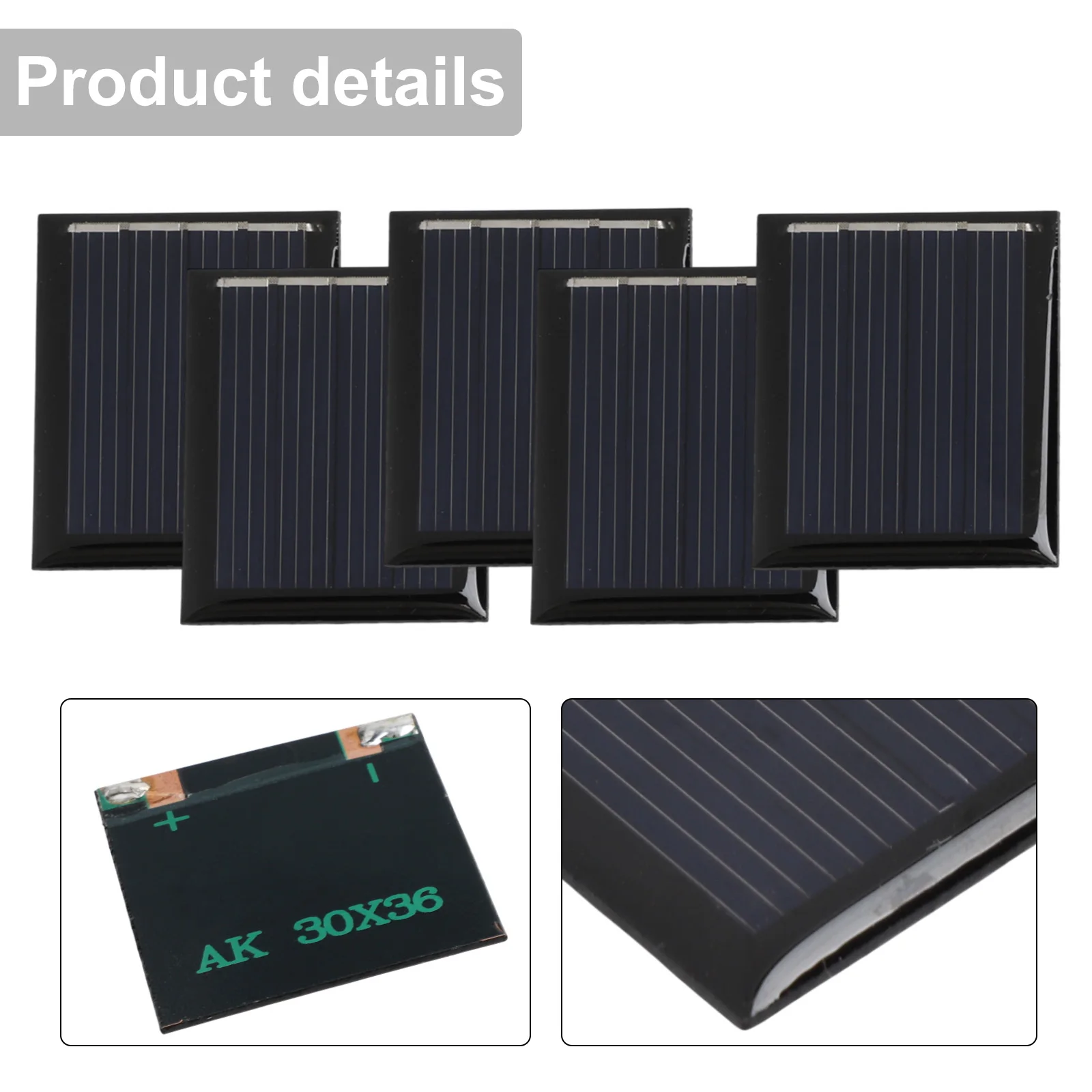 Sustainable Energy Pack of Five Efficiently Designed Miniature Solar Panels to Meet Your Charging Needs Anywhere