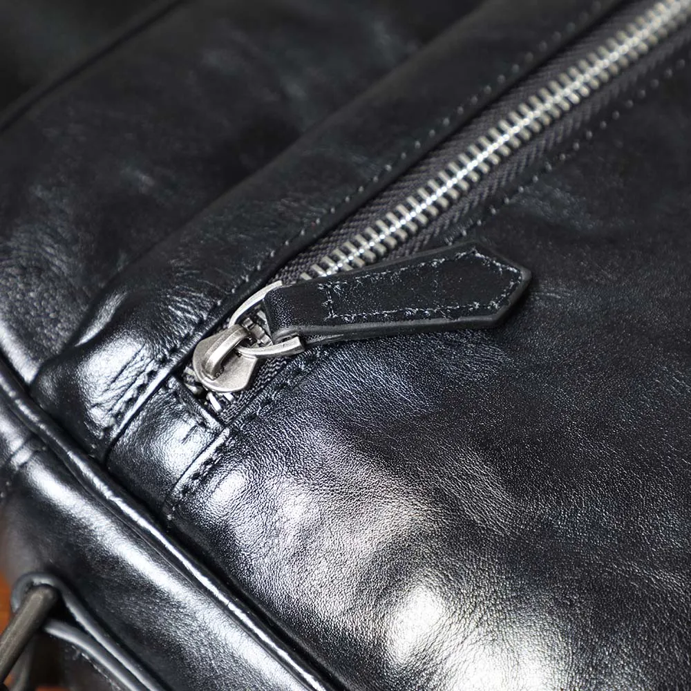 Echte Leder-Umhängetasche für Herren, einfache Rindsledertasche, hochwertiges, pflanzlich gegerbtes Leder, modischer Casual-Stil. – Detail 15