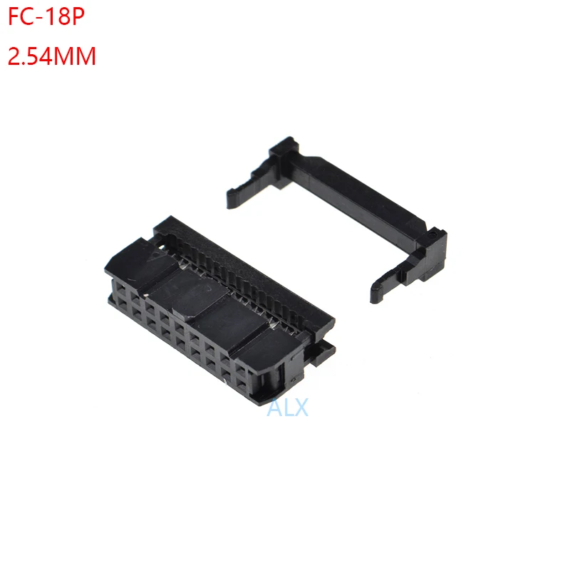 10pcs fc-18p Idc Socket Pitch 2.54mm Jtag Isp Plug Connector Double Row Female 2x9pin 18pin Fc 18p For Idc Box Header For Cable
