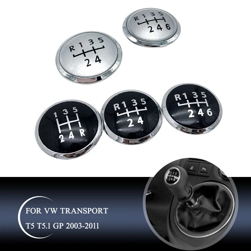 For Volkswagen VW Transport T5 T5.1 Gp 2003-2011 5/6 Speed Gear Shift Lever Knob Head Top Cover Cap Emblem Badge Car Accessories