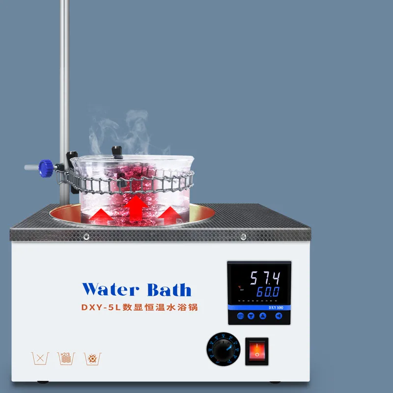 Laboratory adjustable timing digital display constant temperature magnetic stirring water bath pot with bracket