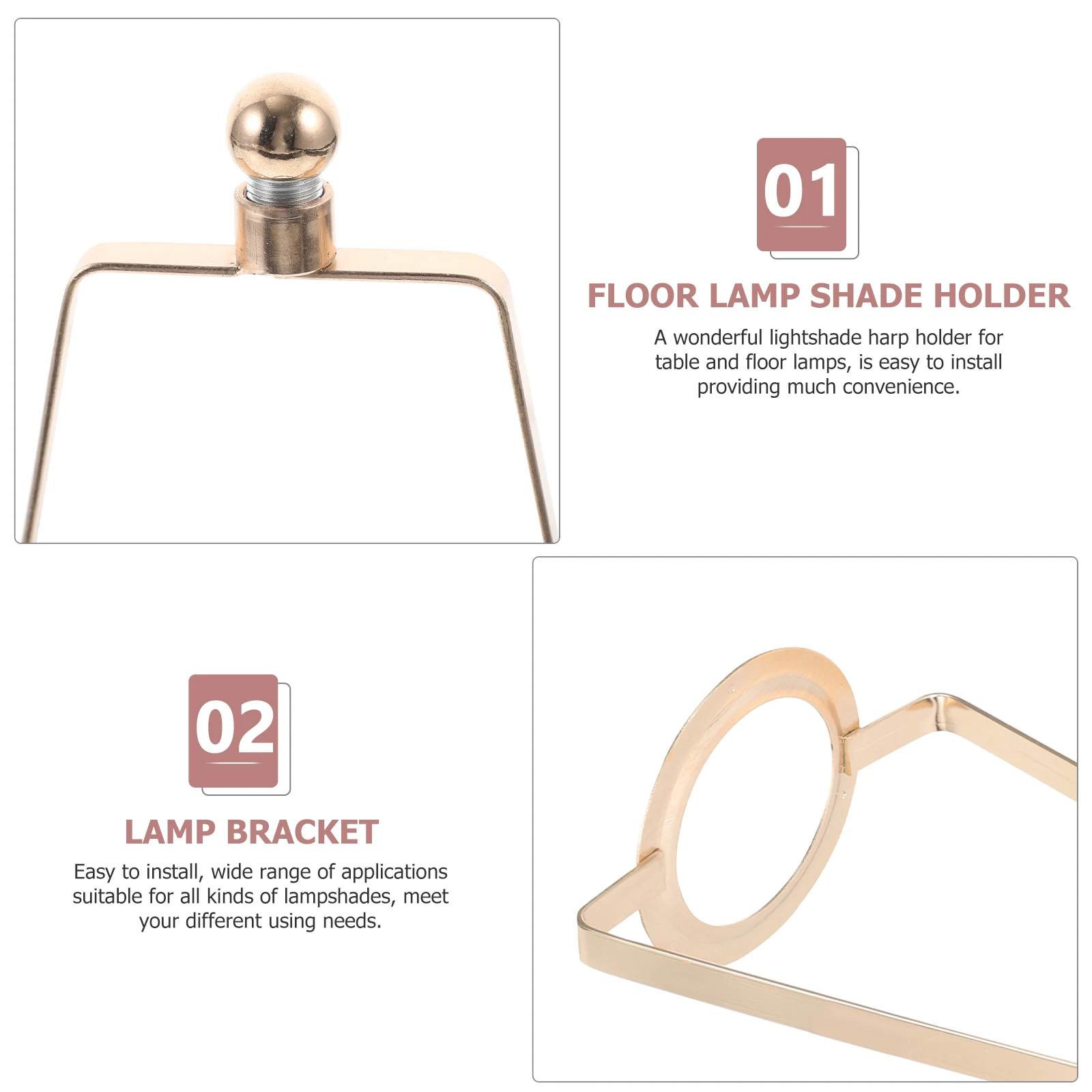 

Shade Holder Harp Gold Simple Installation Lighting Accessories Table Lamp Harp For Desk Lamp Repair Repair Shades Bracket