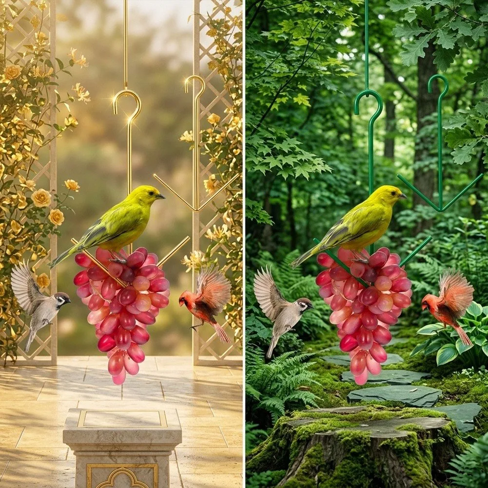 Iron Oriole Fruit Dispenser Stand - Rust Resistant Outdoor Feeder for Fruits Vegetables and Natural Observation