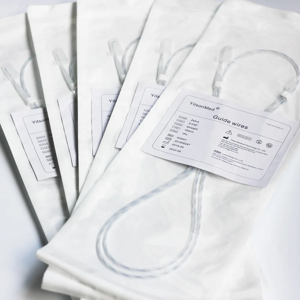Urology Zebra Guide Wire 0.035 Diameter 150cm Length Nitinol Hydrophilic CE ISO Certified Class II Implantation Equipment