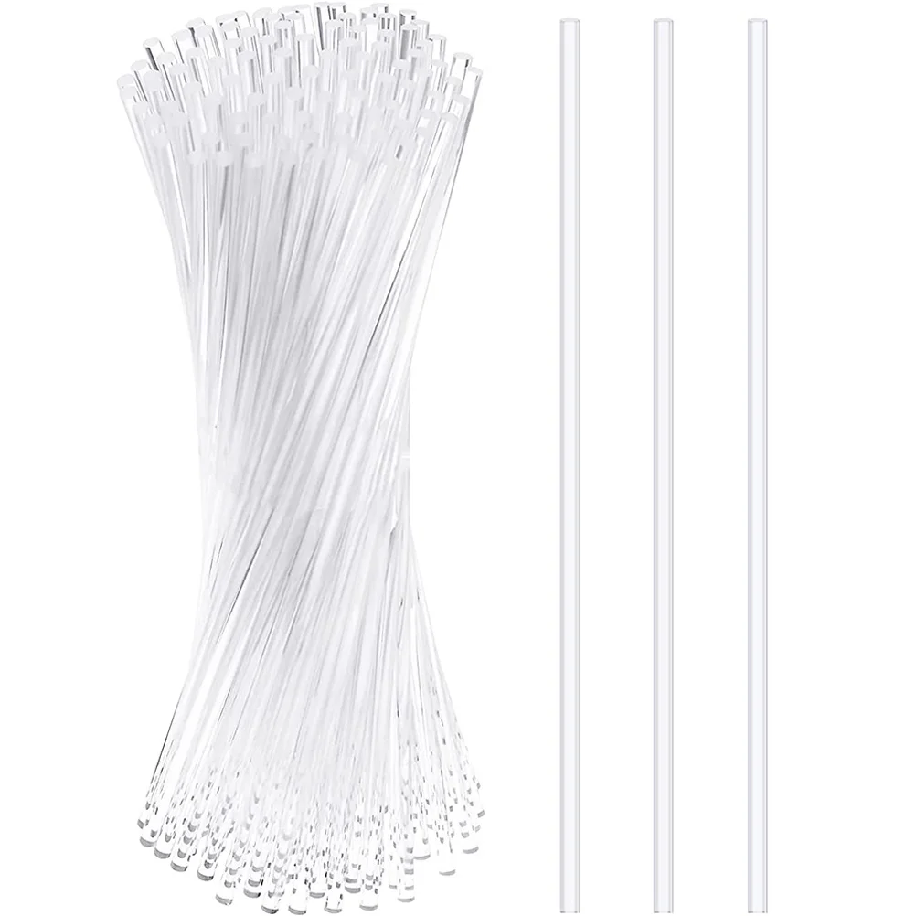 

24 Pcs Acrylic Sticks Clear Transparent Long Clay Rods for DIY Crafts Making Baking Tools Pastry Accessories