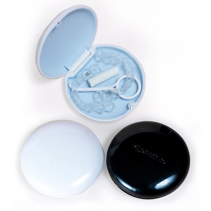 

Dental Orthodontic Lingual Retainer Aligner Case Black/White Magnetic Slim Box