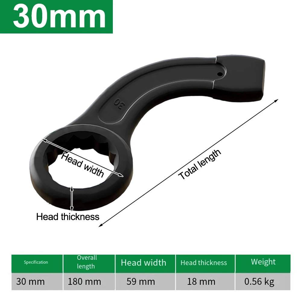 

For Extended Use Curved Handle Wrench 30MM Human Body Mechanics Design Long-term Reliability For Heavy-Duty Applications