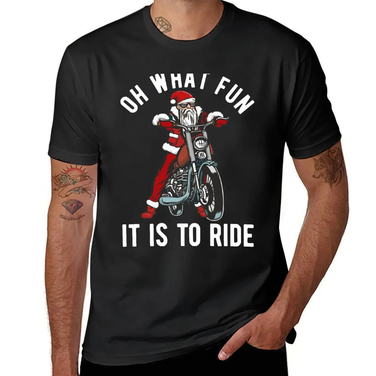 

New Funny Biker Santa Claus Riding a Bike Motorcycle Christmas Gifts T-Shirt Oversized t-shirt oversized t shirt men