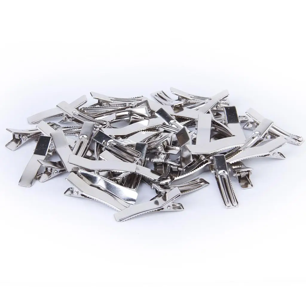50pcs Small  Hair Clip Prong  Bow Alligator Clips 35mm