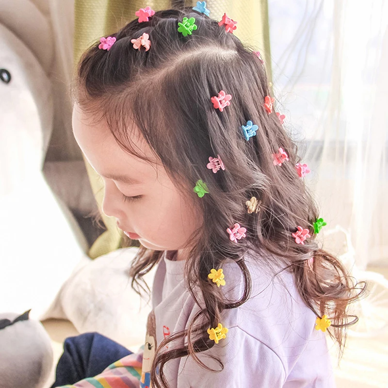 10pcs/set Plastic Mini Hair Claws Clips Crab Baby Gilrs Cute Clips Hairpin Barrettes Children Candy Color Headwear Accessories