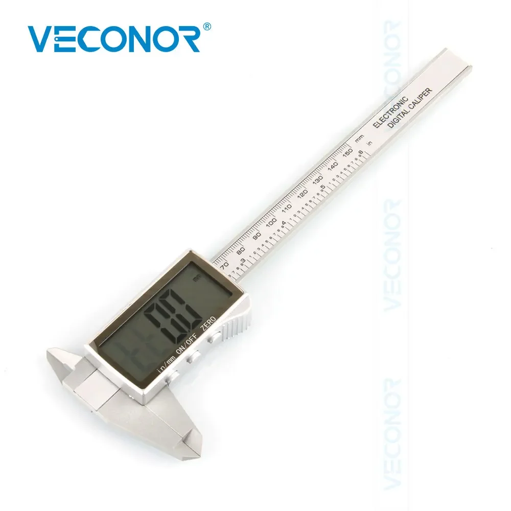 Carbon Fiber Vernier Caliper Digital Scriber Slide Régua Deslizante Escala Ferramenta Bateria Excluída Carpinteiros